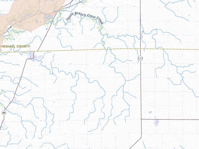 Radar-estimated hail-size map of the storm over Washburn, IL on Apr 2, 2026