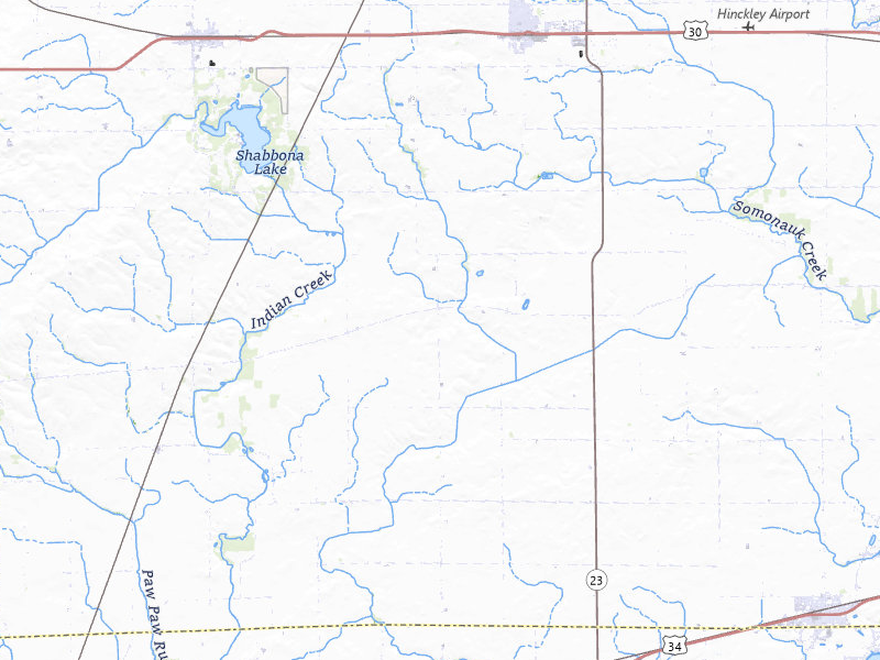 Radar-estimated hail-size map of the storm over Waterman, IL on Jul 4, 2026