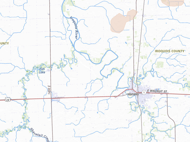 Radar-estimated hail-size map of the storm over Watseka, IL on Apr 13, 2026