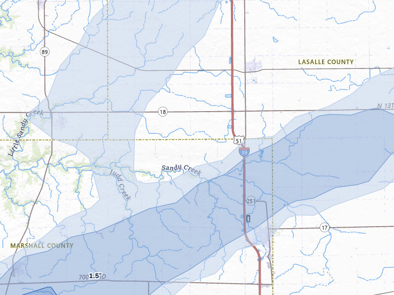 NEXRAD radar-signature map of the hail over Wenona, IL