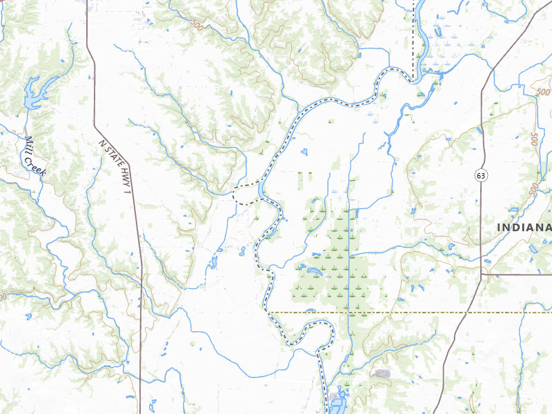 Radar-estimated hail-size map of the storm over West Union, IL on Mar 22, 2026