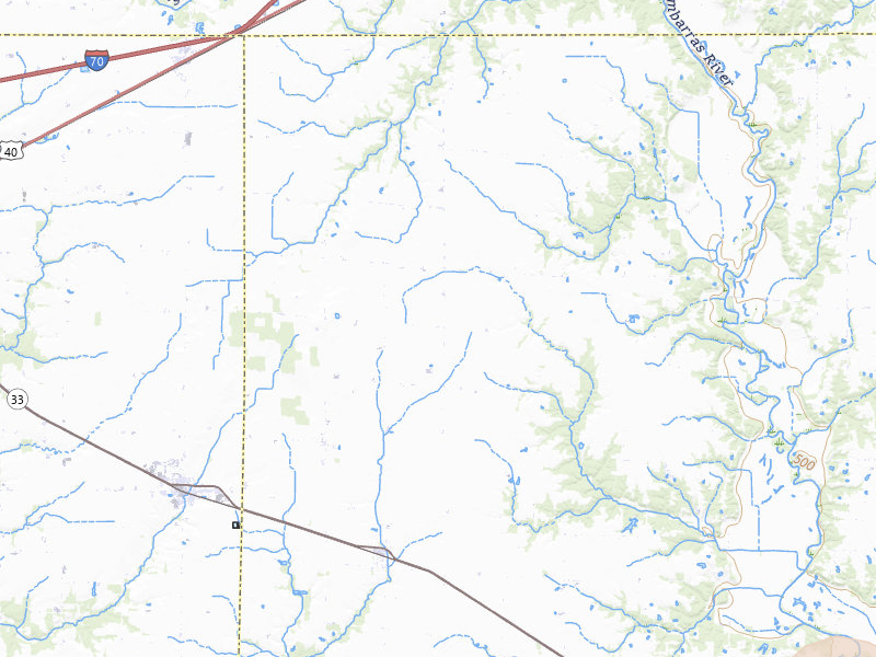 Radar-estimated hail-size map of the storm over Wheeler, IL on Mar 22, 2026