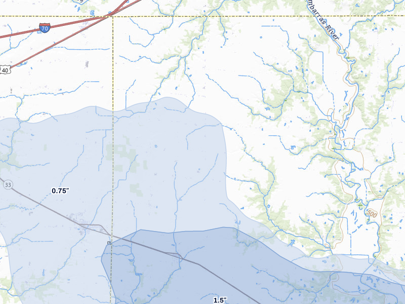NEXRAD radar-signature map of the hail storm over Wheeler, IL on Mar 22, 2026