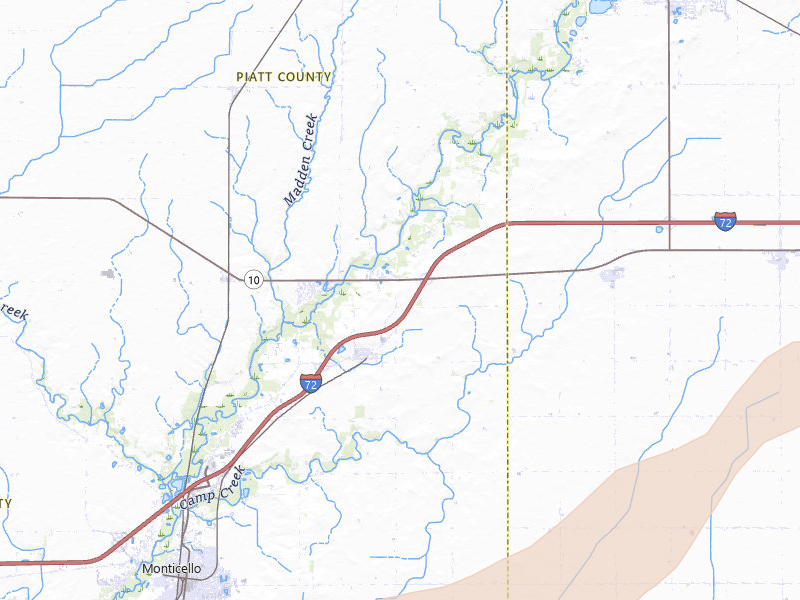 Radar-estimated hail-size map of the storm over White Heath, IL on Apr 27, 2026