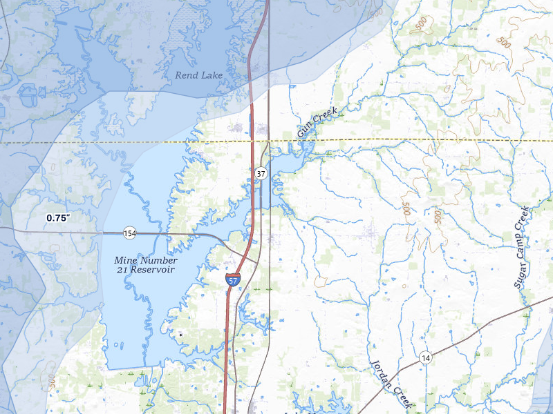 NEXRAD radar-signature map of the hail storm over Whittington, IL on Apr 27, 2026