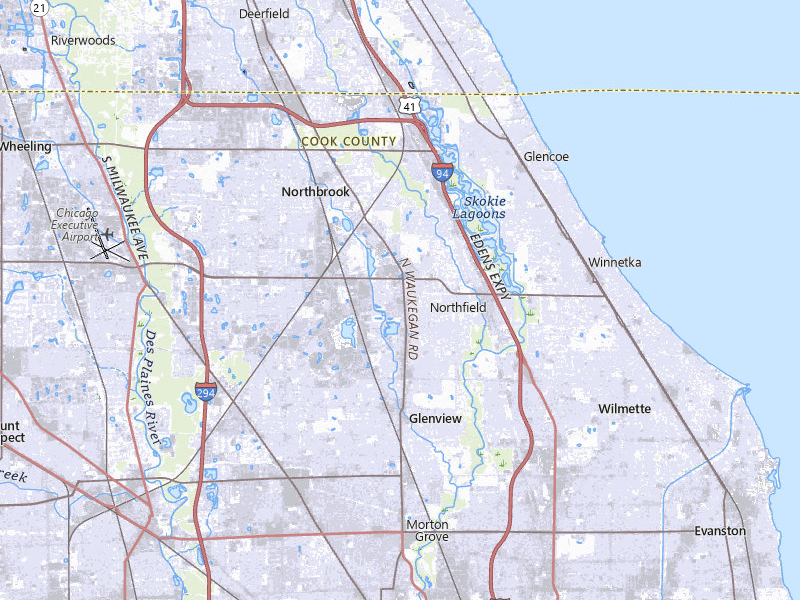 Radar-estimated hail-size map of the storm over Winnetka, IL on Jul 3, 2026