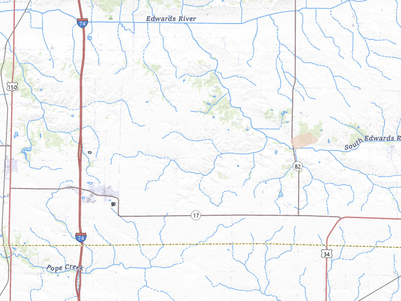 Radar-estimated hail-size map of the storm over Woodhull, IL on Jul 18, 2026