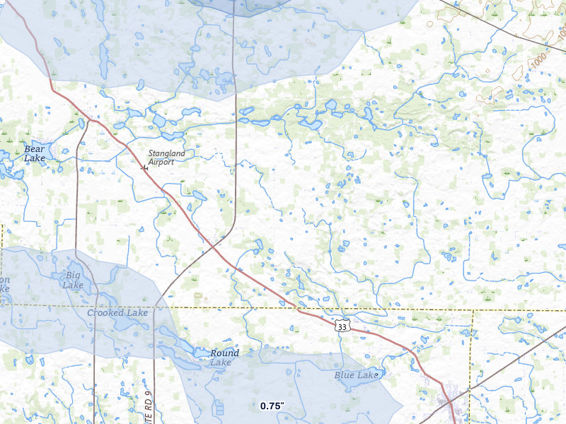 NEXRAD radar-signature map of the hail storm over Albion, IN on Aug 10, 2026
