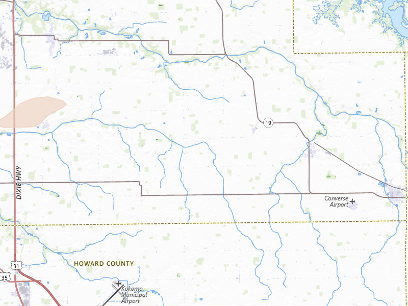 Radar-estimated hail-size map of the storm over Amboy, IN on Mar 22, 2026