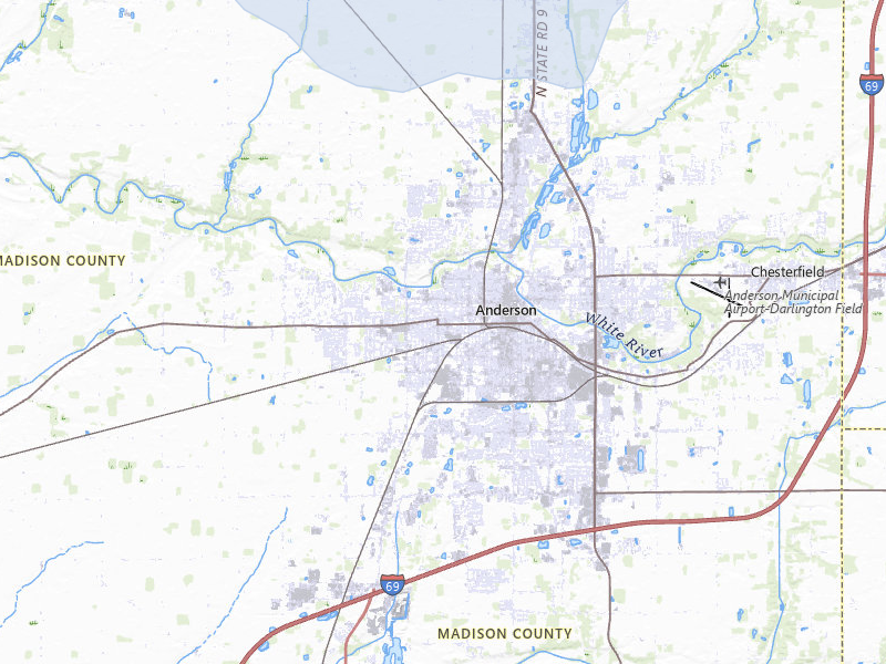 NEXRAD radar-signature map of the hail storm over Anderson, IN on May 4, 2026