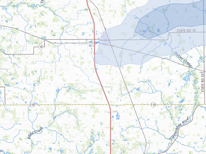NEXRAD radar-signature map of the hail storm over Argos, IN on Jul 3, 2026