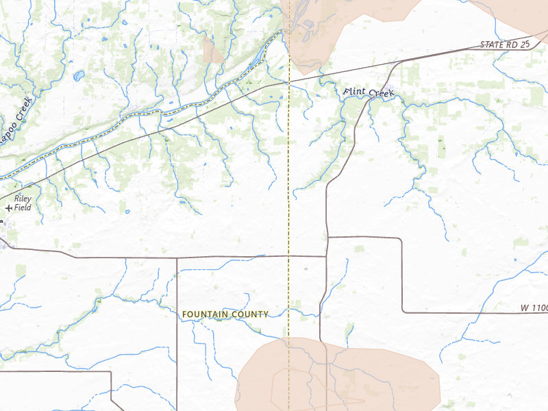 Radar-estimated hail-size map of the storm over Attica, IN on Jun 6, 2026