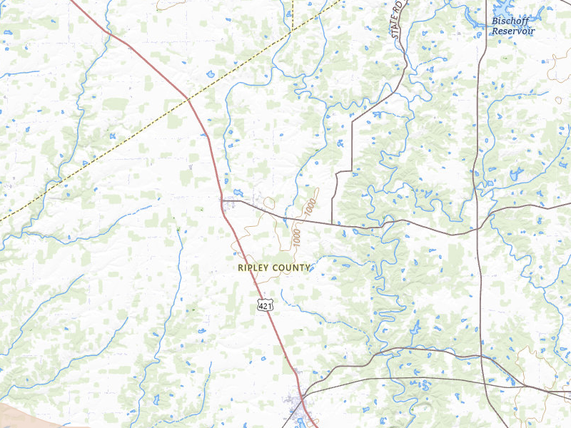 Radar-estimated hail-size map of the storm over Batesville, IN on Jul 21, 2026