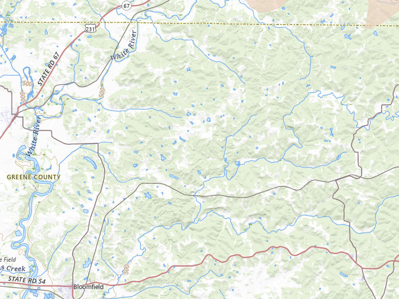 Radar-estimated hail-size map of the storm over Bloomfield, IN on May 15, 2026