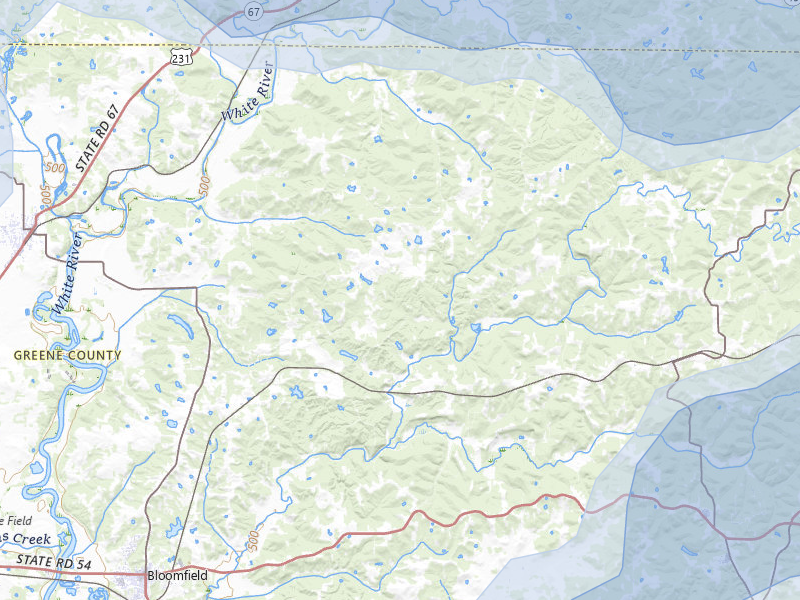 NEXRAD radar-signature map of the hail storm over Bloomfield, IN on May 15, 2026