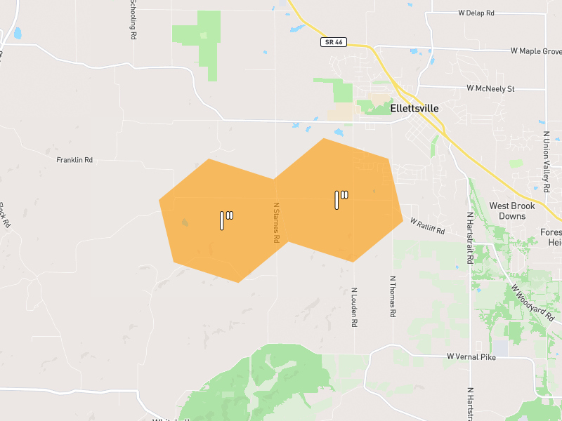 Hail map of Bloomington, IN on Jul 4, 2026, hail up to 1"