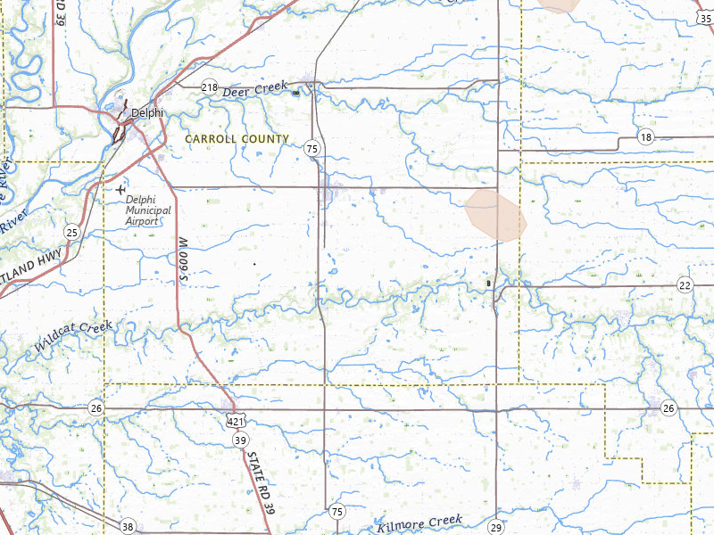 Radar-estimated hail-size map of the storm over Bringhurst, IN on Jul 27, 2026