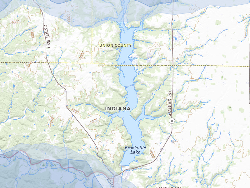 NEXRAD radar-signature map of the hail storm over Brookville, IN on Aug 7, 2026