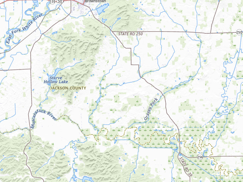 Radar-estimated hail-size map of the storm over Brownstown, IN on Jul 3, 2026