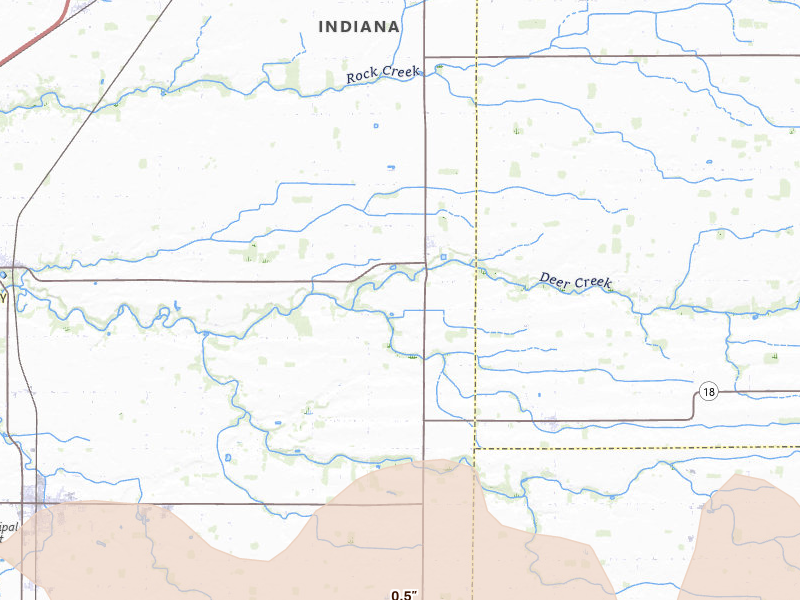 Radar-estimated hail-size map of the storm over Camden, IN on Mar 22, 2026