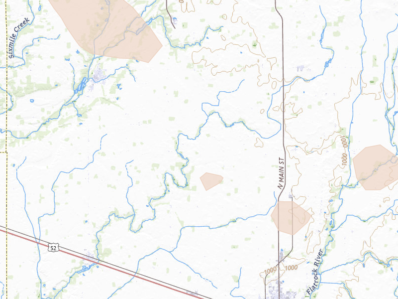 Radar-estimated hail-size map of the storm over Carthage, IN on Aug 11, 2026