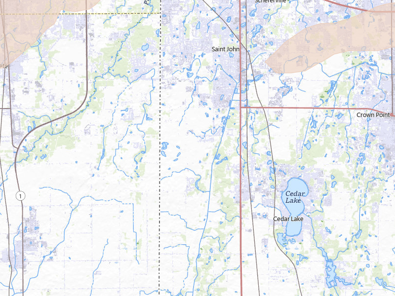 Radar-estimated hail-size map of the storm over Cedar Lake, IN on Mar 31, 2026