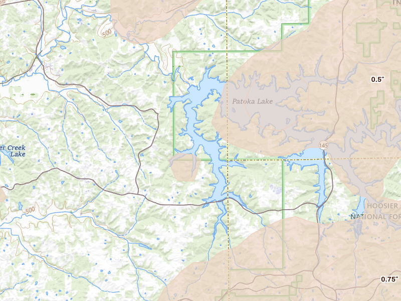 Radar-estimated hail-size map of the storm over Celestine, IN on Apr 27, 2026
