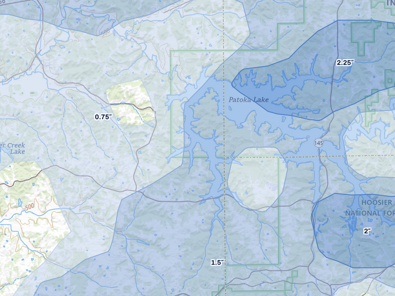 NEXRAD radar-signature map of the hail storm over Celestine, IN on Apr 27, 2026