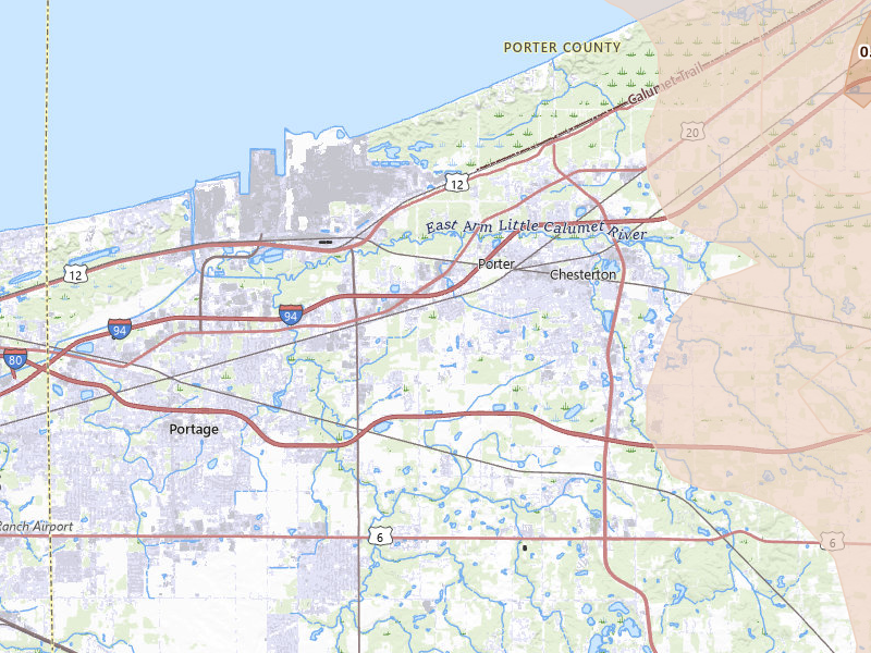 Radar-estimated hail-size map of the storm over Chesterton, IN on Jul 27, 2026