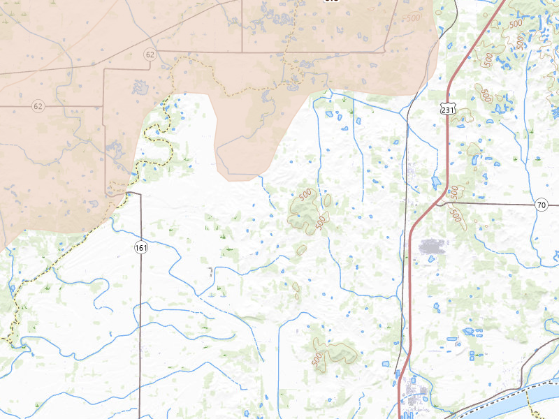 Radar-estimated hail-size map of the storm over Chrisney, IN on Apr 27, 2026