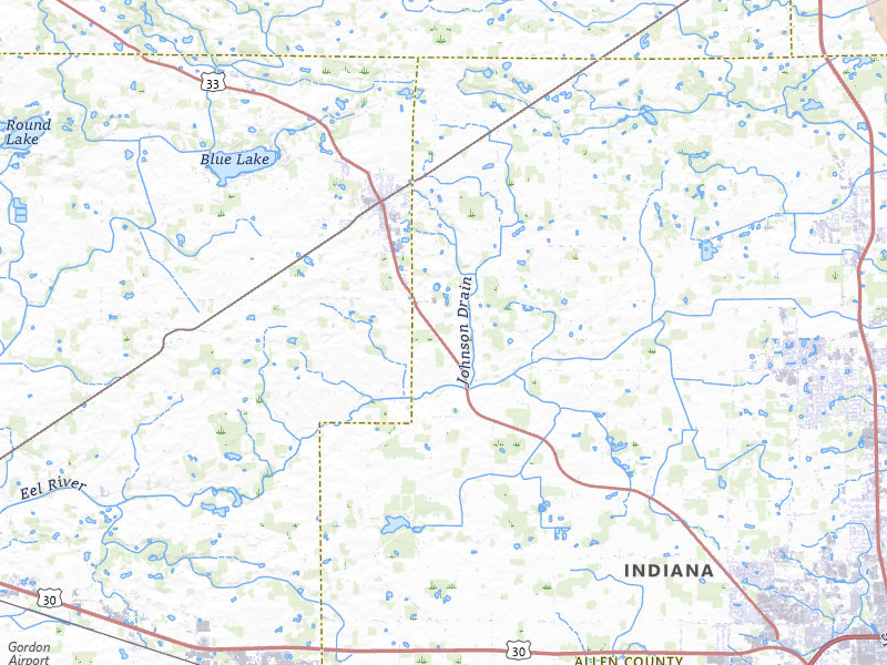 Radar-estimated hail-size map of the storm over Churubusco, IN on Mar 31, 2026