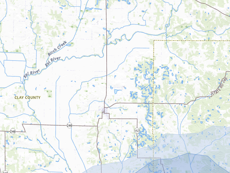NEXRAD radar-signature map of the hail storm over Clay City, IN on May 15, 2026