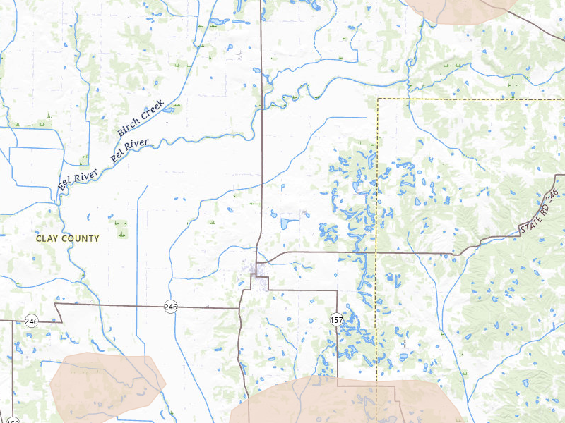 Radar-estimated hail-size map of the storm over Clay City, IN on Jun 9, 2026