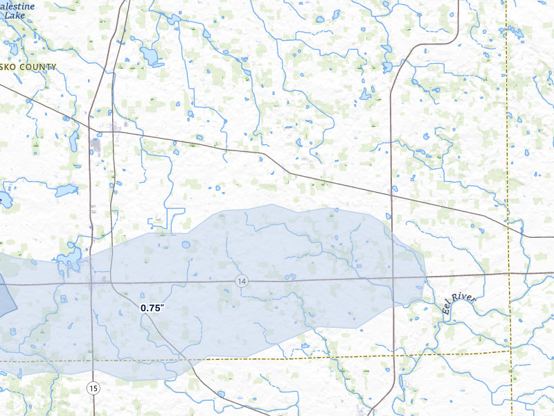 NEXRAD radar-signature map of the hail over Claypool, IN