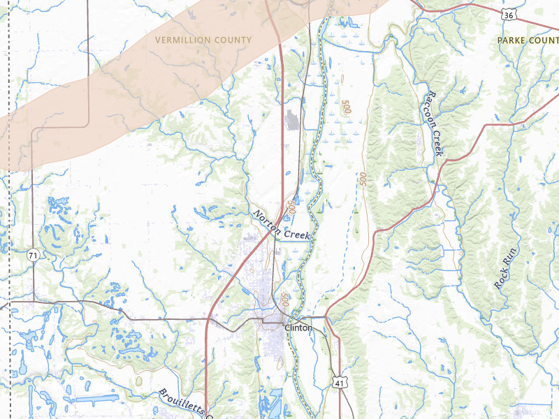 Radar-estimated hail-size map of the storm over Clinton, IN