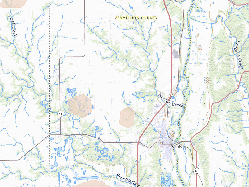 Radar-estimated hail-size map of the storm over Clinton, IN on Aug 12, 2026