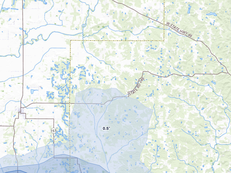 NEXRAD radar-signature map of the hail over Coal City, IN