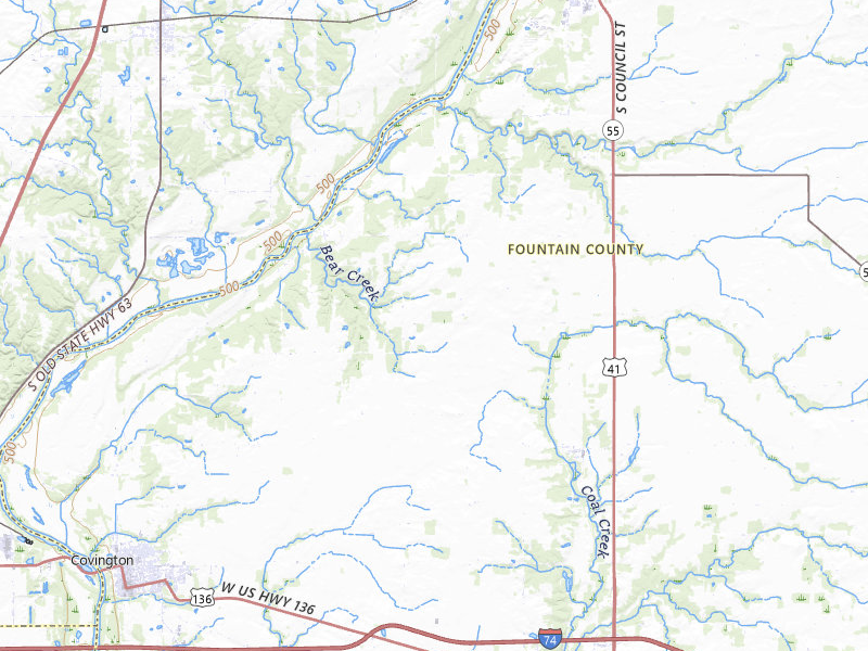 Radar-estimated hail-size map of the storm over Covington, IN on Apr 27, 2026