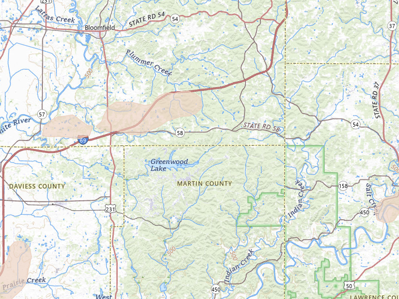 Radar-estimated hail-size map of the storm over Crane, IN on Mar 22, 2026