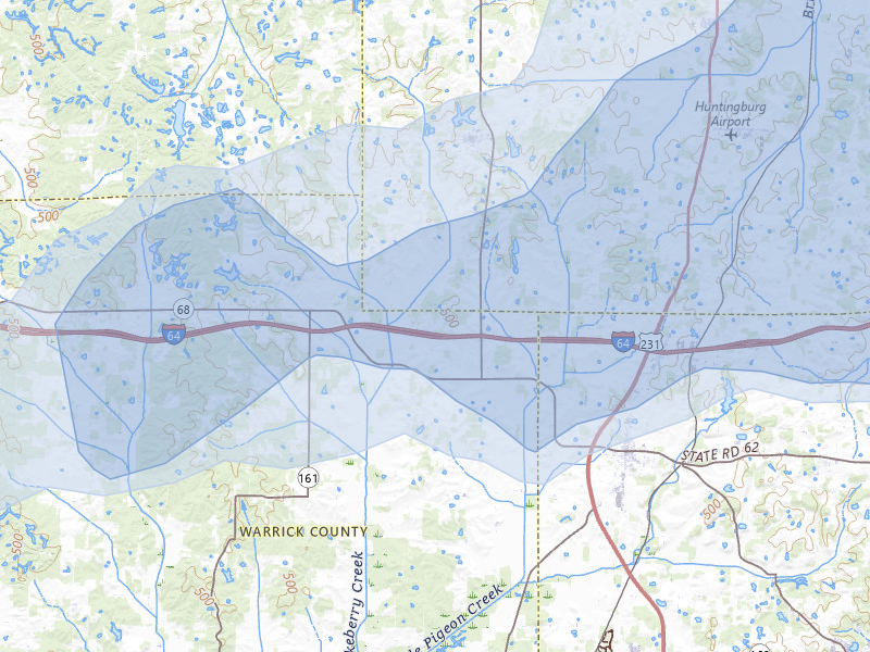 NEXRAD radar-signature map of the hail storm over Dale, IN on May 16, 2026