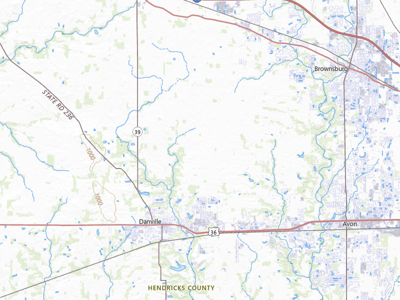 Radar-estimated hail-size map of the storm over Danville, IN on May 4, 2026