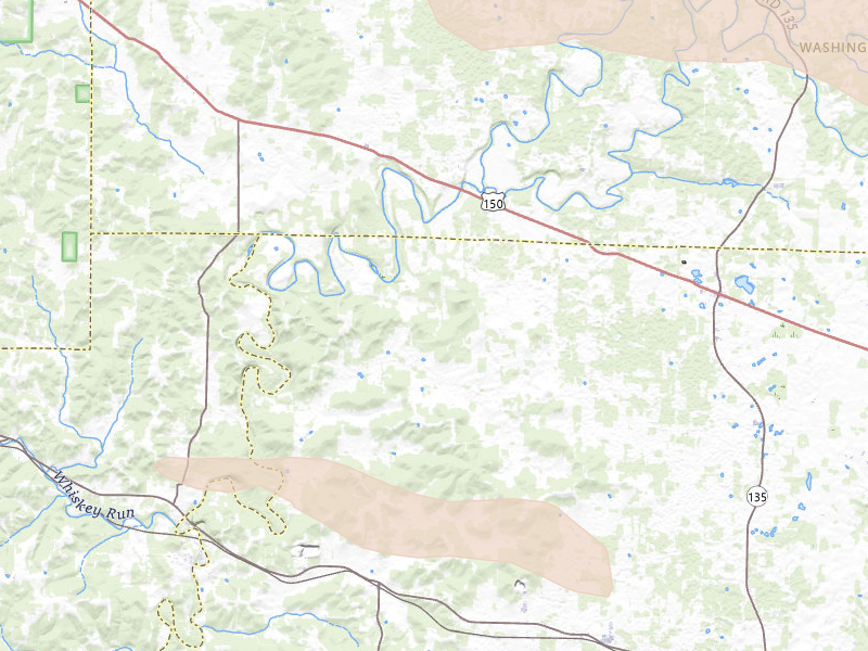 Radar-estimated hail-size map of the storm over Depauw, IN on Jul 21, 2026