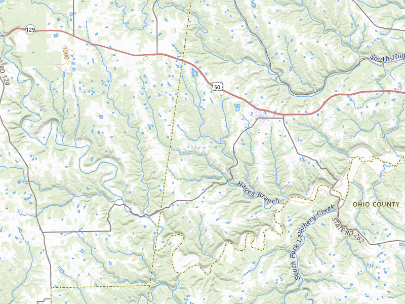 Radar-estimated hail-size map of the storm over Dillsboro, IN on May 16, 2026