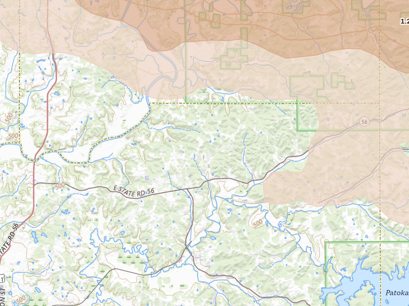 Radar-estimated hail-size map of the storm over Dubois, IN on Mar 22, 2026