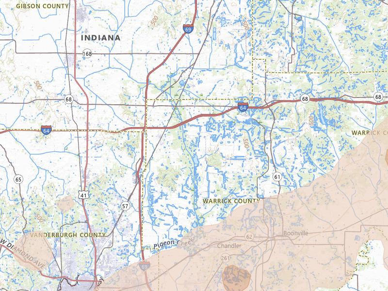 Radar-estimated hail-size map of the storm over Elberfeld, IN on Apr 27, 2026