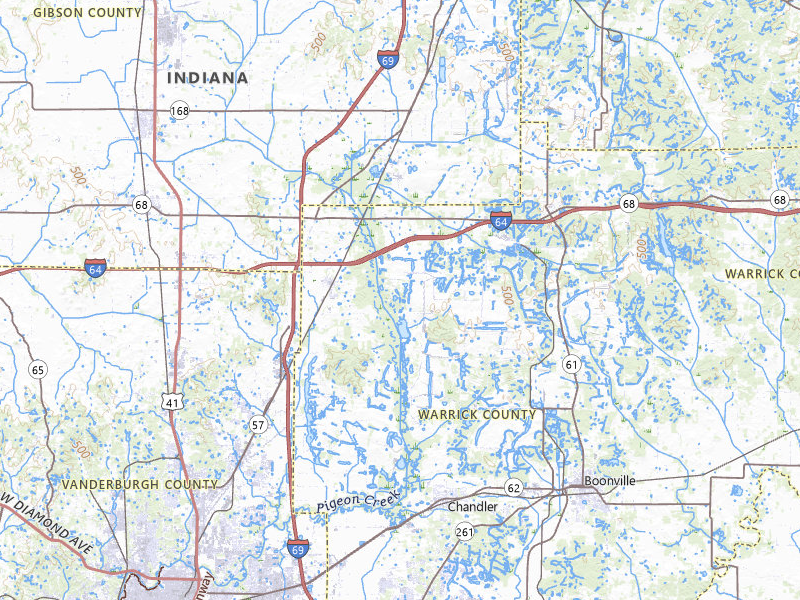 Radar-estimated hail-size map of the storm over Elberfeld, IN on May 16, 2026