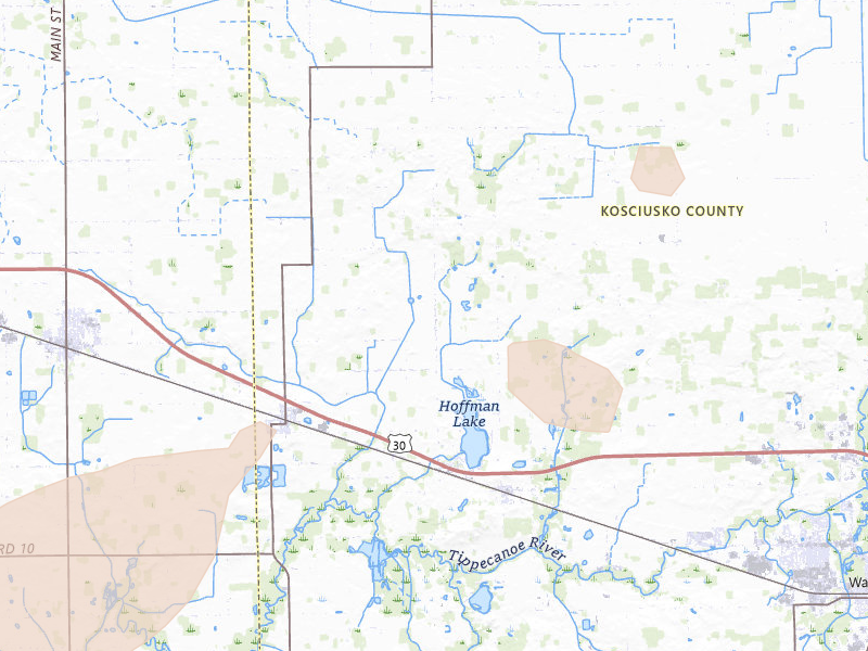 Radar-estimated hail-size map of the storm over Etna Green, IN on Jul 3, 2026