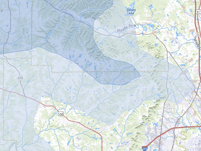 NEXRAD radar-signature map of the hail storm over Floyds Knobs, IN on Apr 27, 2026