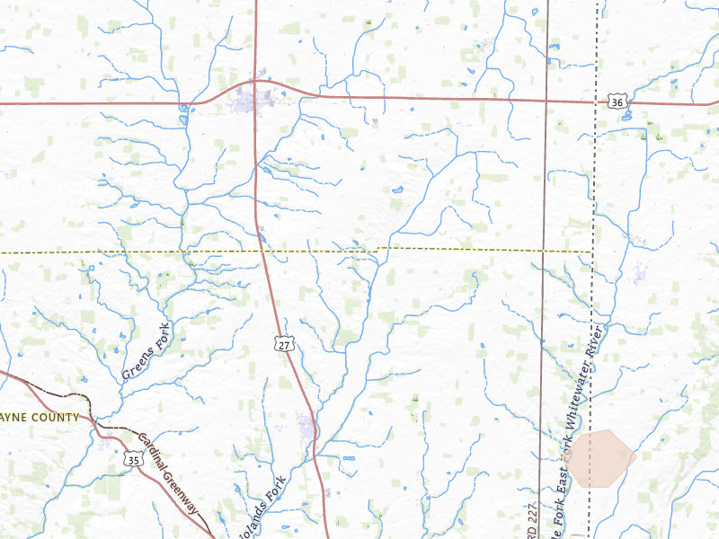 Radar-estimated hail-size map of the storm over Fountain City, IN on Mar 22, 2026