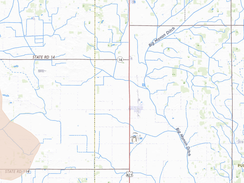 Radar-estimated hail-size map of the storm over Francesville, IN on Jul 27, 2026